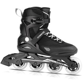 COSMOID Men's Adult Fitness Inline Skate, Outdoor Street Blades Roller Adult Male, Professional Fitness Roller Skates Blades,Black,Size 5-12,Move