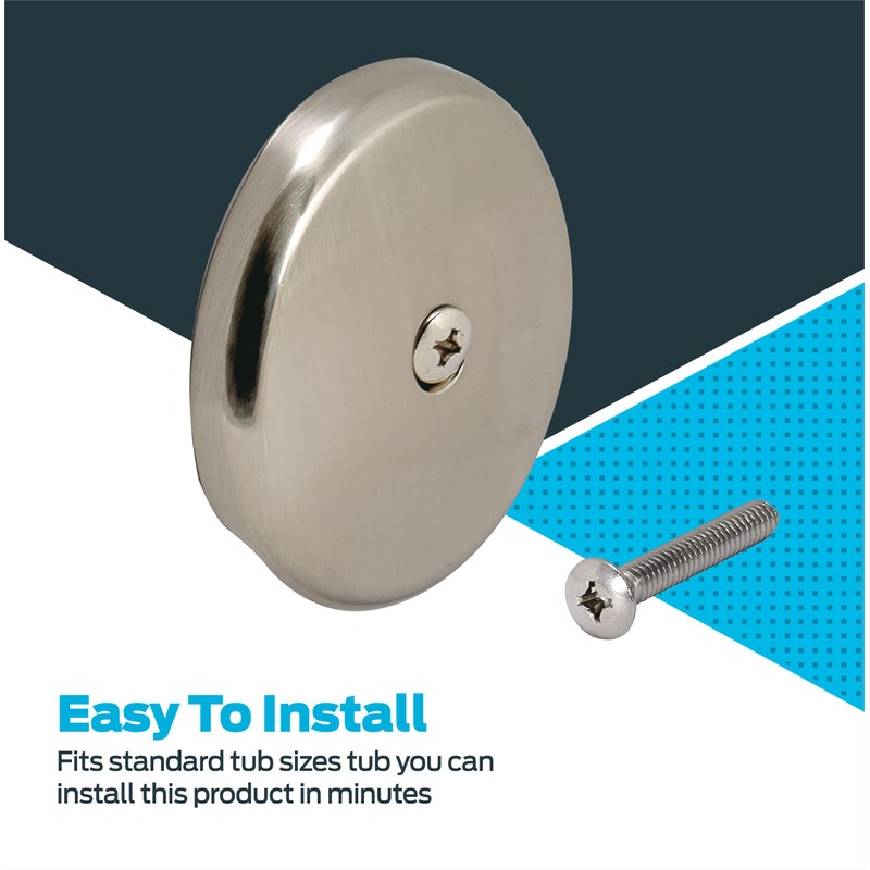 Eastman Single Hole Overflow Face Plate with Brass Screw, PVD