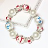 Linpeng Christmas Beaded Bracelet, White Snowman Bracelet For Women Girls,