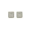 Square Micro Pave Cubic Zirconia CZ Sterling Silver Stud Earrings