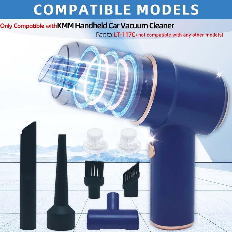 6-Pack LT-117C HEPA Filter Replacement: for KMM Handheld Car Vacuum