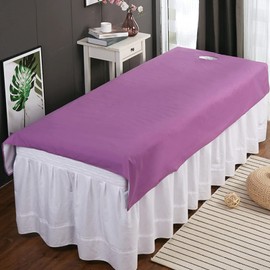 Brrnoo Sábana de Masaje para SPA, Funda Protectora para Camilla de Masaje, Juego de Sábanas de Microfibra para Camilla de Masaje, Reutilizables, Impermeables, de Algodón Suave,(Púrpura)