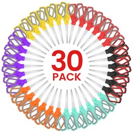 8" Multipurpose Scissors Bulk 30-Pack, Right/Left Handed Comfort-Grip Handles Ultra Sharp Blade Shears Sturdy Sharp Scissors for Office Home School Sewing Fabric Craft Supplies
