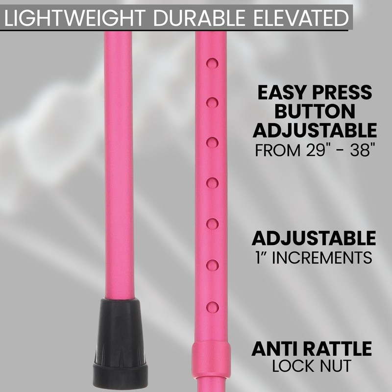 Pink Pearlz Rhinestone Lace Adjustable Walking Cane – Elegant Walking