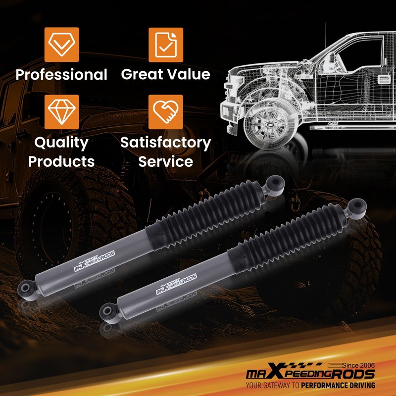 2-5" Rear Shock Absorbers for Jeep Wrangler YJ 4WD 1987-1995,