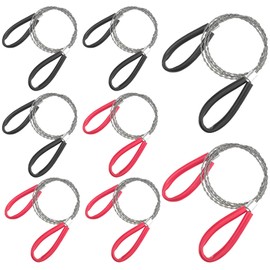 8 PACK Stainless Steel Wire Saw Emergency Saw Kit, 27Inch Light Weight for Wood Camping Hiking Hunting, Red, Black