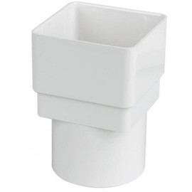 FLOPLAST 65mm Square to 68mm Round Downpipe Adapters - White
