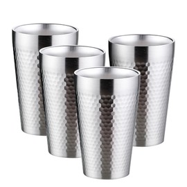 BEFOY Pint Cup - 16oz Double Layer Cup Wall Stainless Steel Unbreakable Hot & Cold Drinking Cups for Home & Outdoor (4PCS, 4 Count (Pack of 1))
