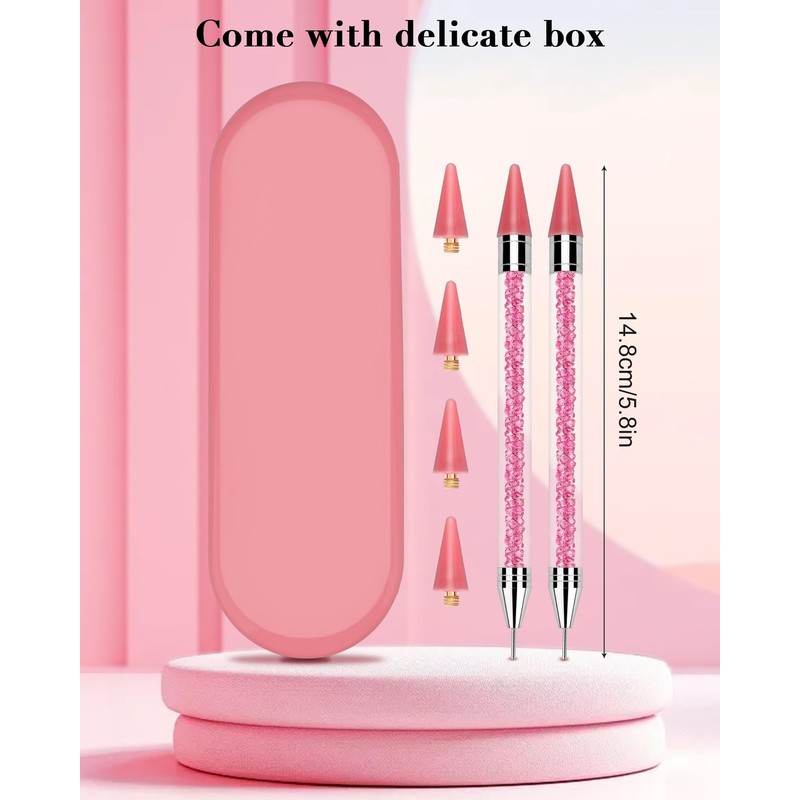 Rolybag Rhinestone Picker Tool, 2PCS Rhinestone Applicator Tool Dotting Wax