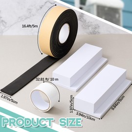 6 Pcs Foam Block Compatible with Midea U Shaped Window Air Conditioner Units, Ac Side Insulation Seal Kit with Seal Strip and Sealing Tape, Prevent Cold Air Leakage for Summer (White)