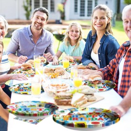 96Pcs Mexican Party Decorations Mexican Card Party Plates Disposable 350GSM Mexican Fiesta Party Tableware Set for Fiesta Birthday Party Carnival Cinco De Mayo Taco Party Decorations, Serves 24