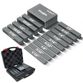 15 Pcs Fractional Imperial Setup Blocks for Woodworking - Laser Etched Inch Scales (1/16" Increments) - Router & Table Saw Setup Blocks, Joinery Gauging