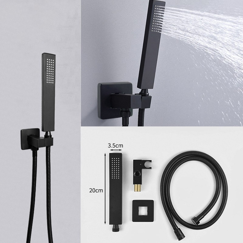 Wall Mounted Shower Set Black High Pressure Shower Head with