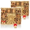 com-four® 52 x Straw Stars in Mix Set - Christmas