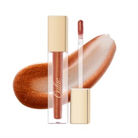 Oulac Light Orange Lip Gloss High-shine Moisturizing Lip Gloss Oil Liquid Lipstick Non-stick Cup Glitter lipstick Lip Tint Reduce Fine Lines Lip Glaze For Dry Lip C02