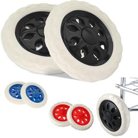 KUK 2Pcs Shopping Basket Cart Wheels,Cart Accessories Silent Wheel Diameter 6.3in Part Accessories,White Edging Fast Sliding (Black)