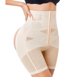 Eleady Beis Calzon Faja Cintura Alta Control de Abdomen Calzon Levanta Gluteos Mujer Invisible Faja Postparto con Cierre Frontal - Grande