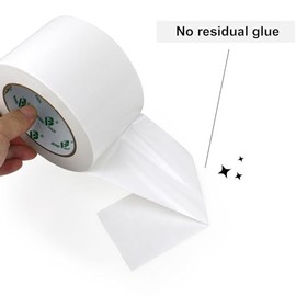 BOMEI PACK 2 Rollos Cinta Ducto 3 pulgadas x 30 yardas, Cinta Multiusos de fácil rasgado Alta Adhesión,Cinta Adhesiva Resistente e Impermeable (Blanca