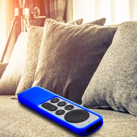 Case for Siri Remote 2021, Silicone Cover Compatible with Apple TV 4K / HD Remote Control, Latest Model 6th Generation Remote Controller Holder Skin Sleeve Blue