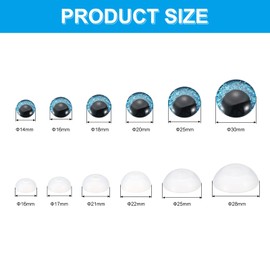 PATIKIL 14-30mm Flash Safety Eyes, 34 Set Doll Eyes with Washers Soft Buttons Realistic Colorful Crocheting Safety Eyes for Decor Crochet Accessories Dolls Craft, Blue