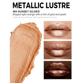 Anglicolor Labial Dorado MetáLico Nacarado Brillo 3D Hidratante | Gold Lipstick,Color Intenso,Fórmula Cremosa Ligera y Suave para Labios Hidratados, N