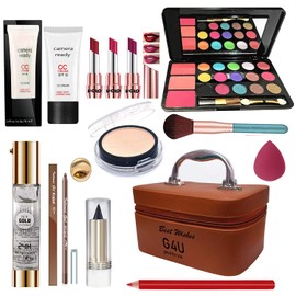 Volo Combo Of 13 Makeup Accessories For Women and Girls Bride Cosmetices Kit With Vanity Box A16