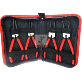 NEW 4pcs Heavy Duty 7" Circlip Plier Snap Ring Plier Kit W/ Pouch