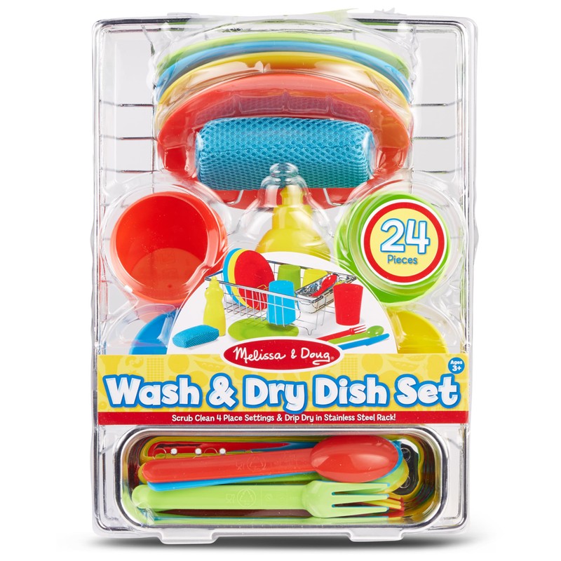 Melissa & Doug Wash and Dry Dish Set - 24