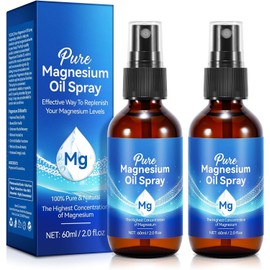 Magnesium Oil for Feet, Magnesium Spray, 100% Pure & Organic Natural Magnesium Oil Spray Glass Bottle, Easy to Absorb & Use, Magnesium Oil Spray for Feet,2pcs