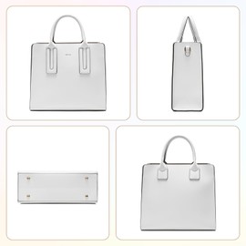 Keyli Tote Bag for Women Fashion lightweight crossbody shoulder bags waterproof leather Handbags Satchel for Working, Travel and Shopping White