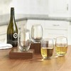 Cristar Stemless Wine Glasses Set of 4, 15.5 Ounce Glasses