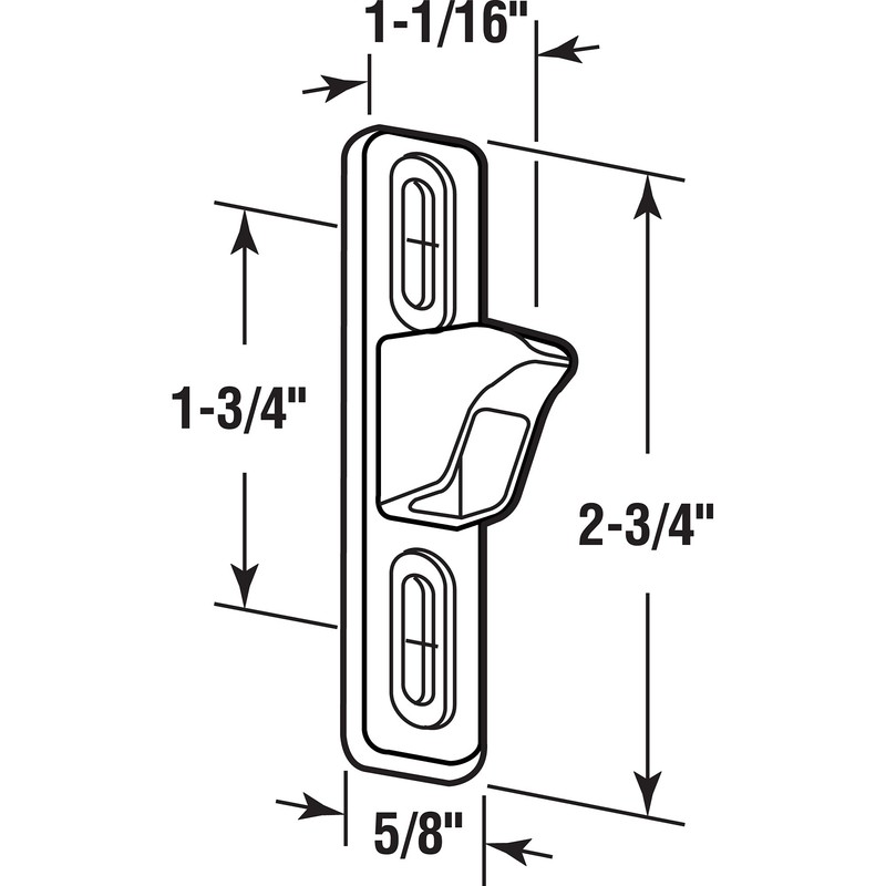 Prime-Line MP2082 Sliding Door 1/2 In. Wide Keeper with Chrome