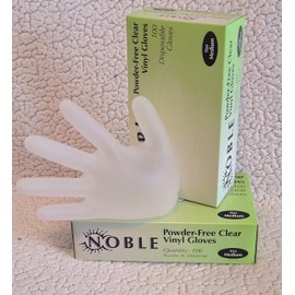 100 Pcs Noble Products Disposable Vinyl Gloves Latex Free Powder Free Clear Gloves for Cleaning Cooking Beauty Dishwashing Transparent (Medium)