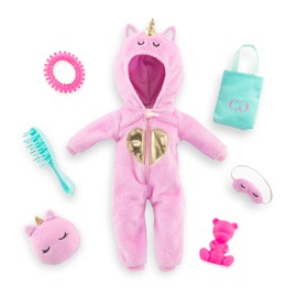 Corolle Girls Accessory Set Unicorn Onesie, 7 Pieces, for All 28 cm Dressing Dolls