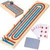 Wooden Cribbage Board Game Set with Playing Cards & Pegs
