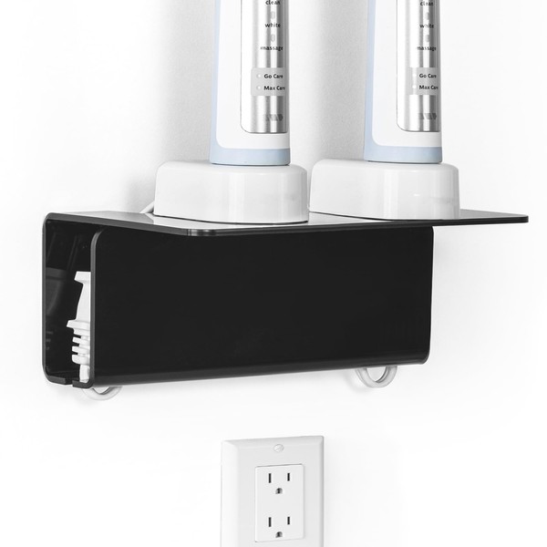 Haohaio Acrylic Electric Toothbrush Holder for Bathroom,Wall Mounted with Hidden