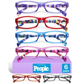 Gaoye 2.75 Reading Glasses for Women, 6 pack Fashion Readers for Women Spring Hinge Eye Glasses, Blue Light Reading Glasses