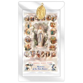 Prayer Card Mysteries of the Rosary Religious Catholic