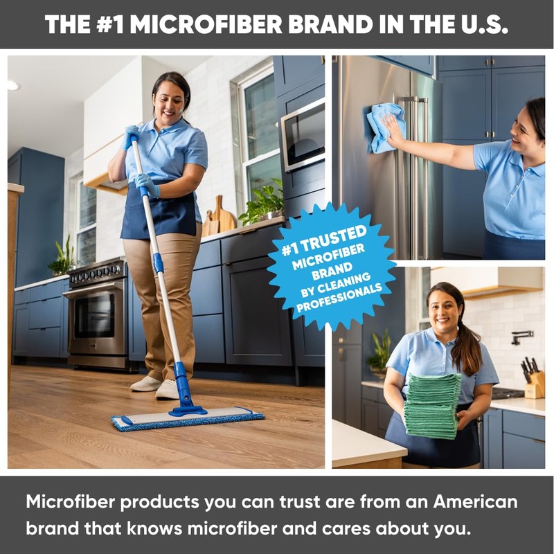 Cinch Mop - Microfiber Mop for Hardwood Floors - Flat