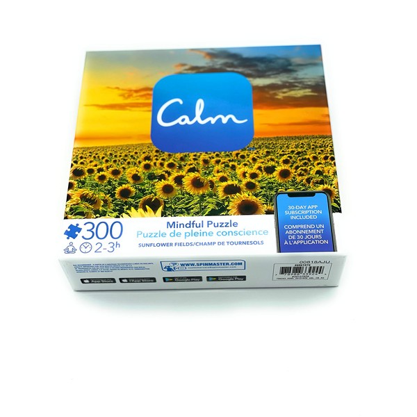 300-Piece Calm Jigsaw Puzzle for Relaxation, Stress Relief, and Mood Elevation, for Adults and Kids Ages 8 and up, Sunflower Fields