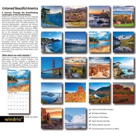 2026 Wall Calendar,Calendar 2026, July 2025 - December 2026, Wall Calendar Untamed Beautiful America, 12" x 24" Opened,Full Page Months Thick & Sturdy Paper for Calendar Organizing Planning