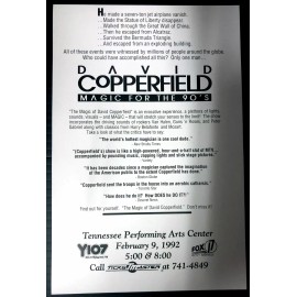 Original David Copperfield Magic For The 90's Flyer