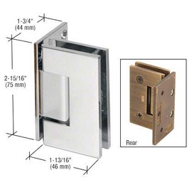 CRL Junior Geneva 044 Series Chrome Wall Mount Offset Back Plate Hinge