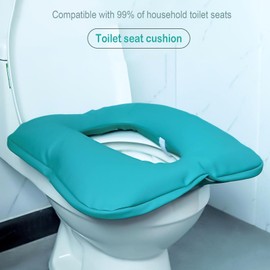 GFERTRE Oversize Soft Toilet Cover Seat,Bedside Commode Cushion for Toilet/Shower/Bedside,Double Padded Universal Fit Commode Pad Seat, Seniors Portable Seat Cushion 25" x 17" with Fixing Straps