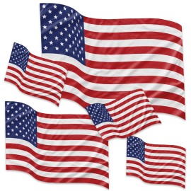 Retro Planet Waving American Flag US Patriotic Vinyl Sticker Set of 5