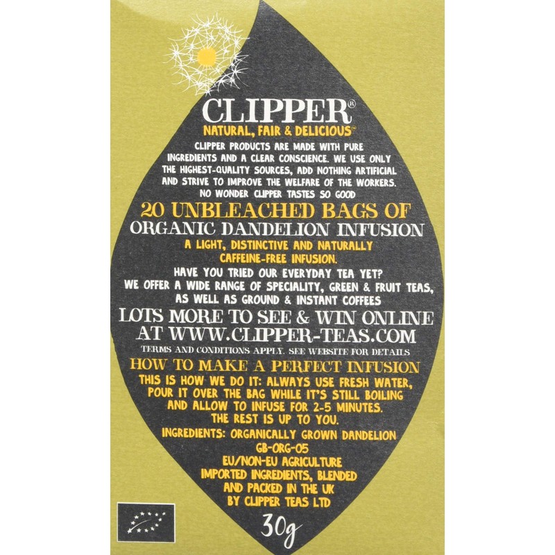 Clipper Organic Dandelion Calming Infusion Tea