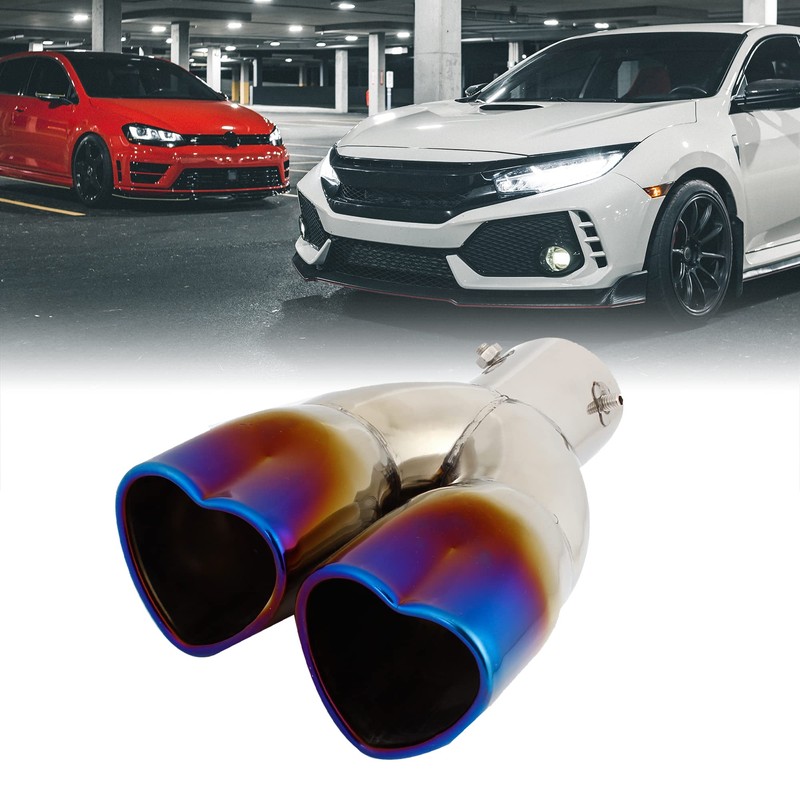 sourcingmap Car 60 x 65mm Heart Shape Exhaust Muffler Tip