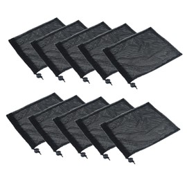 10PCS Small Mesh Bags Drawstring, Black Mesh Drawstring Bag, Nylon Net Bags with Drawstrings, Portable Polyester Storage Bags (15X20cm/5.9x7.9in)