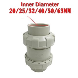 32mm Solvent Weld, Grey Double Live Connection, PPH Non-Return Check Valve, for Chemical, Power Plant and Wastewater Treatment Industries