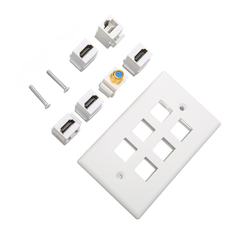 Wall Plate 6 Ports HD Multimedia Interface CAT6 TV F
